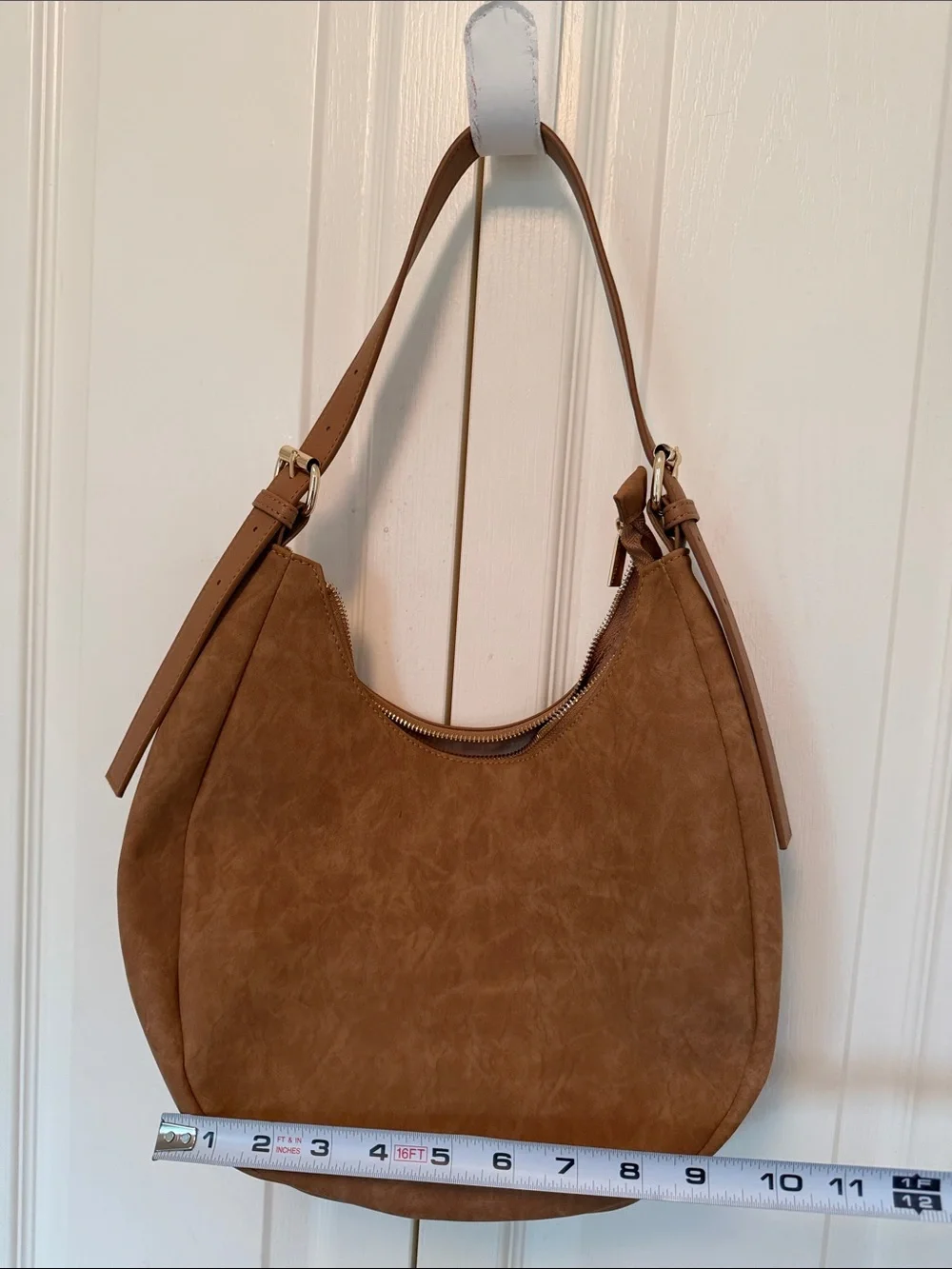 Everyday Suede Hobo Bag in Cognac